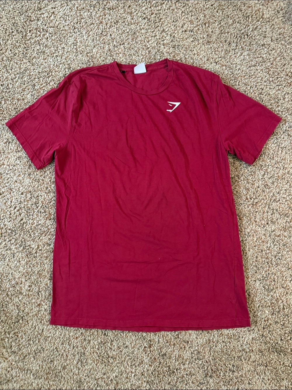 Gymshark Men's Short Sleeve Tee in Wine Red with White Logo